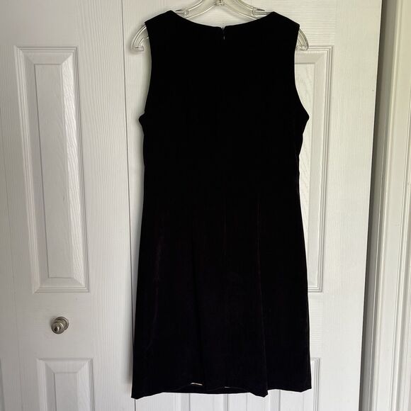 Vintage 90's Vision Apparel Black Dress Womens Size 8 Faux Suede Sleeveless - Picture 12 of 16